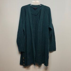 Lane Bryant Turquoise Teal flecked Cardigan with Button Detail Womens 18/20 plus